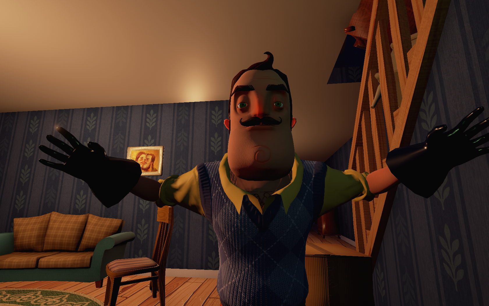 chase and his dad playing hello neighbor